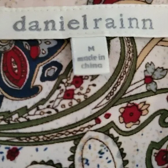 EC DANIEL RAINN PAISLEY CAP SLEEVE BLOUSE SZ. M - Picture 4 of 5